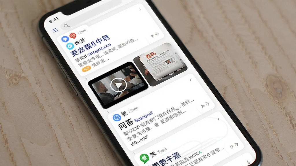 AI����������ѵĶ�Դ����ۺϽ��棬�ֻ���Ļ��ͬʱչʾ������ҳ����Ƶ���ʴ𡢰ٿƵȲ�ͬ��Դ�����������Ƭ������Ϊ�ֻ���Ļ������Ϊ�ٲ���ʽ��Ƭ���У����Ϊ��ˬ��ƬʽUI��ƣ�ϸ�ڰ�����Դͼ�ꡢ�������֡�ժҪ��Ϣ�������ǩ�����������ɾ����޶���Ԫ��
