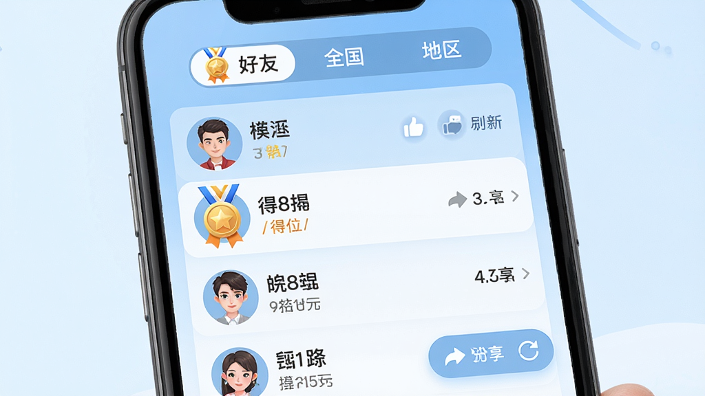 �����һ���罻���а����ͼ������չʾ�ֻ���Ļ�ϵ����а��б��������к��ѡ�ȫ�������������л���ǩ���б�����ʾ�û�ͷ���ǳơ��÷���������ǰ�����н���ͭ����ͼ�꣬����Ϊ����ɫ���䣬����Ϊ�б�ʽ���Ű����룬���Ϊ�ִ��罻�磬ϸ�ڰ���������ť������ͼ�ꡢˢ�¼�ͷ�����ʸ��壬�ɾ����޶���Ԫ��