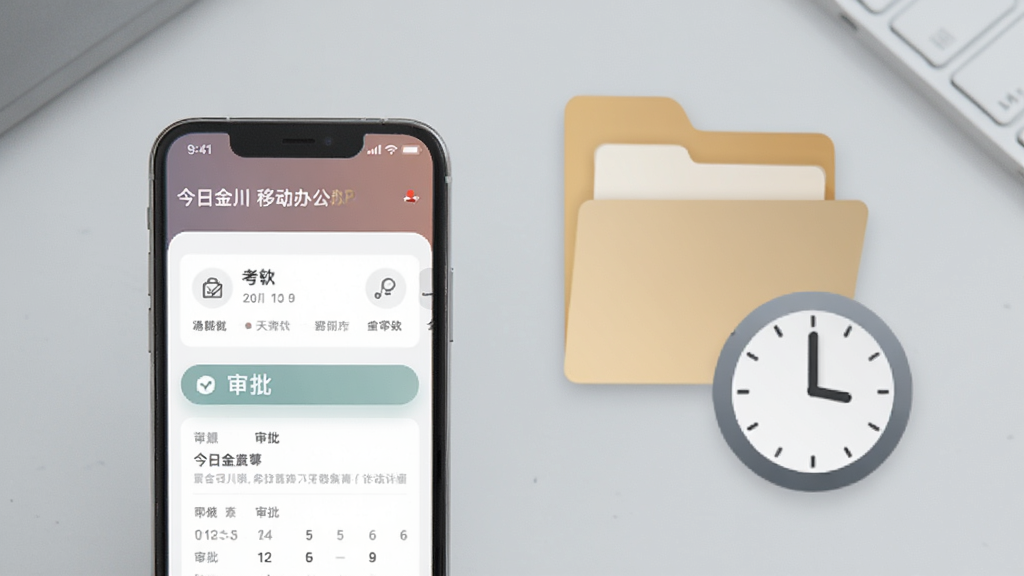 һ�����ֽ��ս�APP�ƶ��칫������ͼƬ���ֻ���Ļ��ʾ���ں��������棬�Ա����ļ��к�ʱ��ͼ�꣬����Լ����ɫ����ͣ�ϸ�����������ʸɾ����޶���Ԫ��