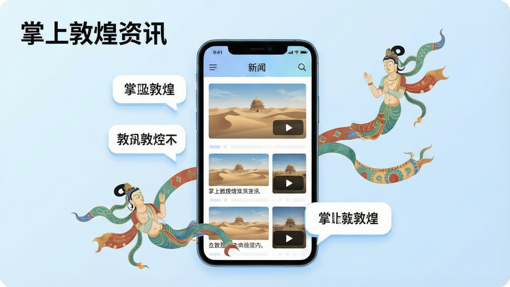 һ��������϶ػ�APP������Ѷ���ܵĲ�ͼ����������Ϊһ���ֻ����ֻ���Ļ��ʾ���϶ػ͵������б�ҳ�棬ҳ���а���ͼ�Ĳ�ï�����ſ�Ƭ����Ƶ���Ű�ť���ֻ���Χ������Ư�������ű������ݺͶػ���ɫ�ķ���Ʈ��Ԫ�أ�����Ϊ��͵�ǳ��ɫ���䣬���ּ�����죬��������ִ�����������������ɾ����޶���Ԫ�أ�ͼƬ�����ֱ�עΪ�����϶ػ���Ѷ����