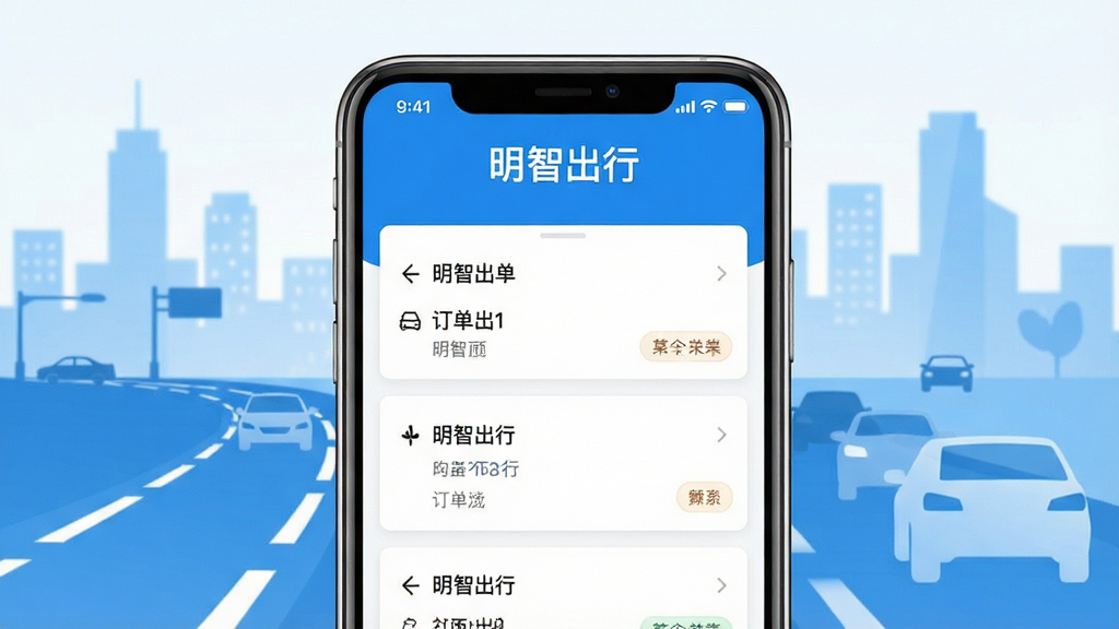���ǳ���App�������ͼ����������չʾ�ֻ���Ļ����Ļ��Ϊ���ǳ���˾���˶����б�ҳ�棬������ʾ�����ǳ��С����ֱ�ʶ������Ϊ���е�·�복����Ӱ����������������������ɫ��ϸ�����������ʸɾ����޶���Ԫ��