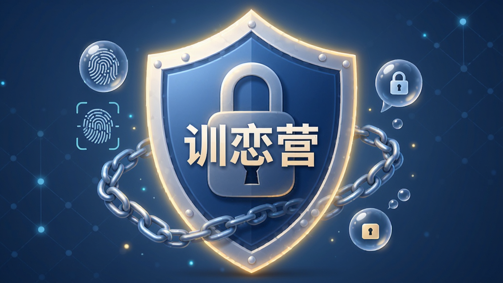 һ������ѵ��Ӫ��˽��ȫ�����Ķ�������廭����������Ϊ�������������ͼ�꣬���Ʊ�����ʾѵ��Ӫ���ƣ����־��жԳƣ�������ذ��ģ�ϸ�ڰ���ָ��ʶ�𡢼��������밲ȫ���ݣ����ʸ��壬�ɾ���࣬�޶���Ԫ��
