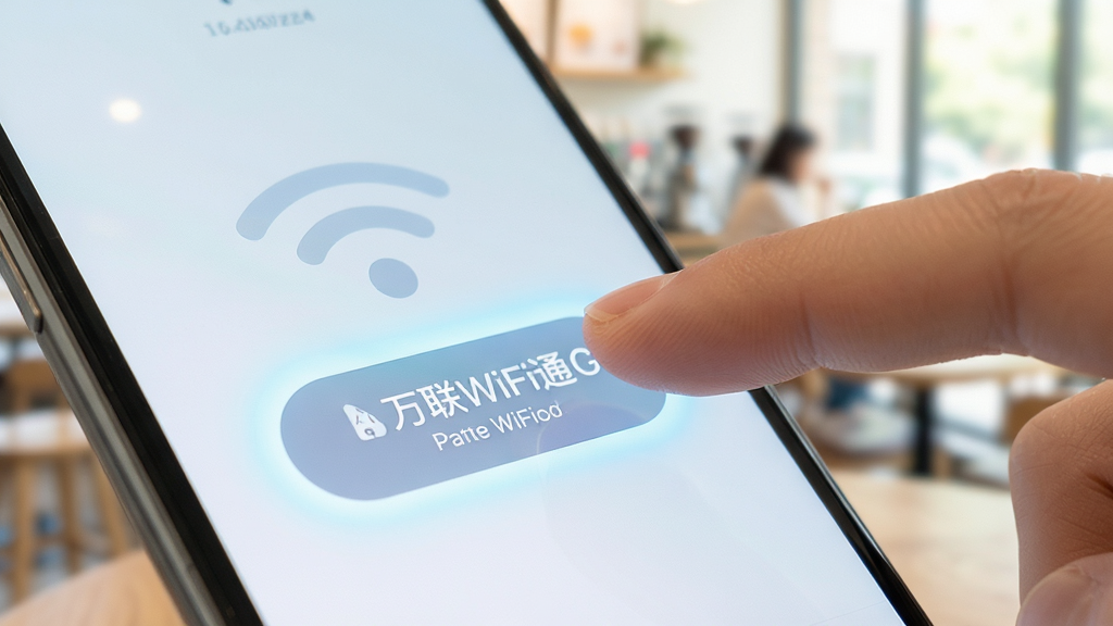 �ֻ���Ļ��д����ʾ����WiFiͨ��һ�����Ӱ�ť����ָ�����˲�䣬��ť��������ɫ���Σ�������ģ���Ŀ���������������������������ϸ�ڷḻ�����ʸɾ����޶���Ԫ��
