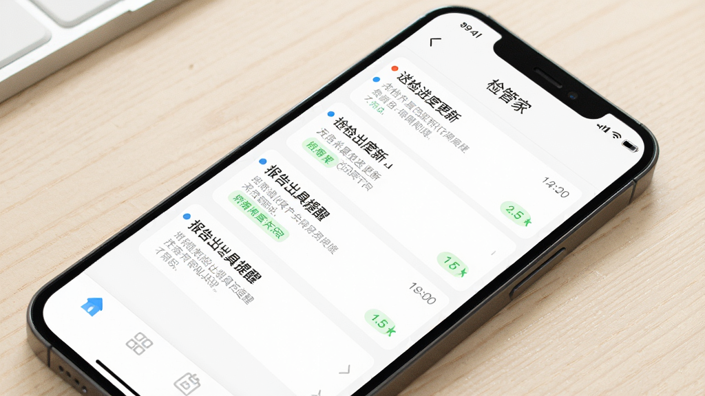 һ��չʾ��ܼ�APP��Ϣ���������׷�ٹ��ܵ�ͼƬ���������ֻ���Ļ��ʾ֪ͨ�б��������ͼ���ȸ��¡�����������ѵ���Ϣ��ÿ����Ϣ����ʱ�����״̬��ǩ��������ˬ������Լ�����ʸ��壬����Ϊǳɫ���棬�޶���Ԫ��