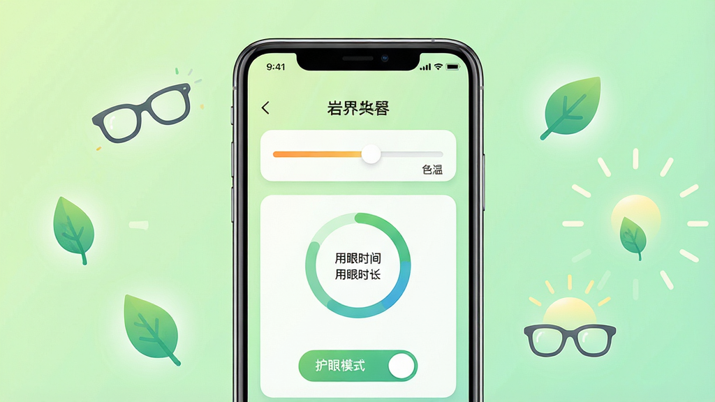 һ��չʾ�ҽ�App���Ľ�����ֻ�����ͼ������������һ�����������ֻ�����Ļ����ʾ�ҽ�App�Ļ���ģʽ�����棬�������ɫ�µ��ڻ��顢����ʱ������ͼ������ģʽ���ذ�ť��Ԫ�أ�����Ϊ��͵�ǳ��ɫ���䣬��Χ��׺������۾�����Ҷ����â�Ȼ������ͼ�꣬�����Ű���жԳƣ�������¼�Լ�Ƽ��У�ϸ�����������ʸ��壬�ɾ��޶���Ԫ��