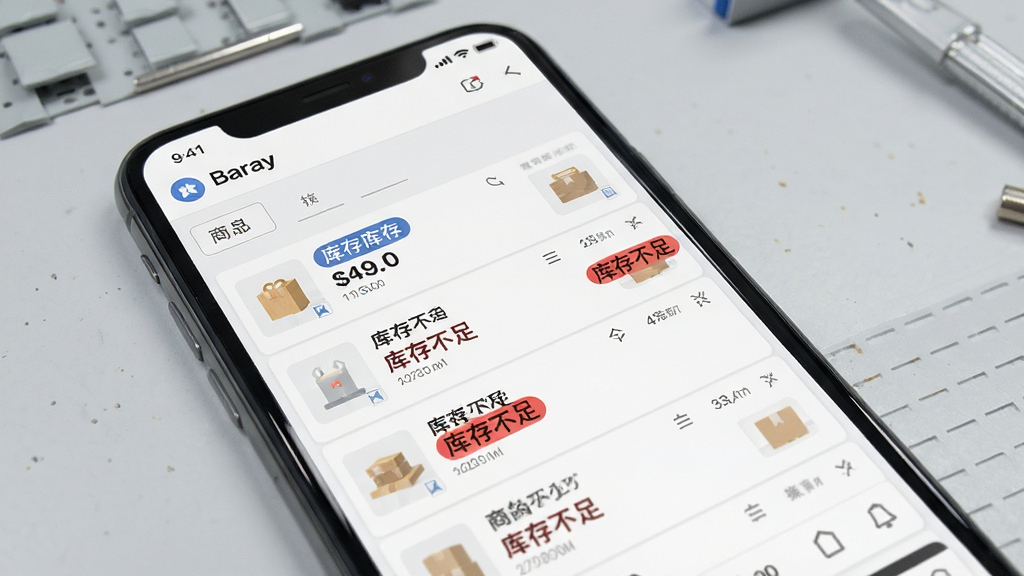 Baray�̼ҿ�����ҳ�棬�ֻ���Ļչʾ��Ʒ�б�����������ǩ��������Ʒ���С���治�㡱��ɫ��ʾ������Ϊǳ�ҹ���̨����񼫼�ʵ�ã�ϸ�����������ʸɾ����޶���Ԫ��