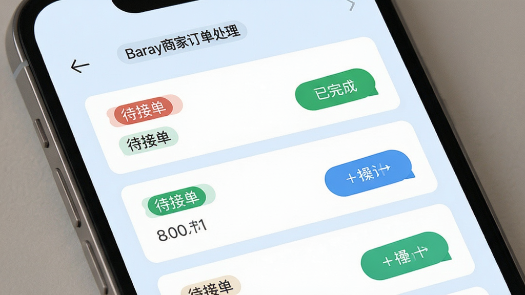 Baray�̼Ҷ����������棬�ֻ���Ļ��ʾ������Ƭ�б������������ӵ���������ɡ�״̬��ǩ�������ť������Ϊ����ɫ�������ɾ����䣬ϸ�����������ʸɾ����޶���Ԫ��