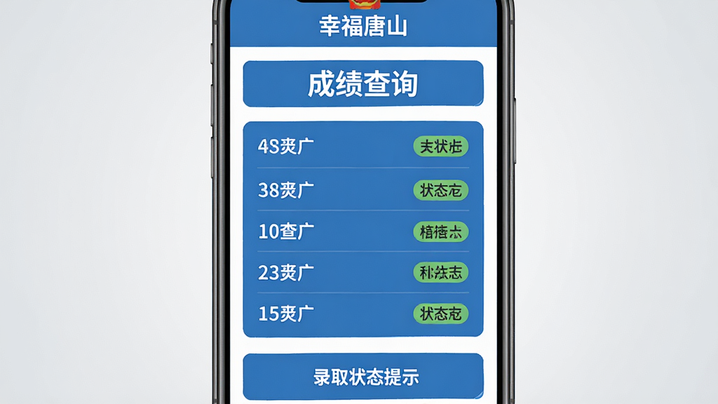 ����Ϊ�ֻ���Ļչʾ�Ҹ���ɽ���п��ɼ���ѯ���ҳ�棬���ֲ����������й�ͼ���Ű��϶�����ʾ���ɼ���ѯ�������в�Ϊ���Ƴɼ��б��ײ�Ϊ¼ȡ״̬��ʾ�����Ϊ����������ɫ����ϸ�ڰ����������֡���Ŀ���ƺ�״̬��ǩ������Ϊǳ�ҽ���ɾ���ˬ�����ʸ������������޶���Ԫ�أ�ͼƬ�����֡��Ҹ���ɽ����Ϊҳ�涥����ʶ