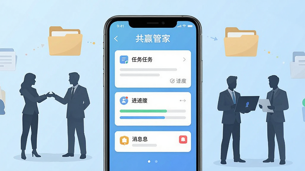 �ֻ���Ļ����չʾ����Ӯ�ܼҡ�Ӧ�������棬�����������Ƭ������������Ϣ֪ͨͼ�꣬����Ϊ����ɫ���䣬��Χ�����Ŷ�Э���������Ӱ���ļ���ͼ�꣬��ƽ����Ʒ��ϸ�����������ʸɾ����޶���Ԫ�أ��������רҵ�칫��Χ