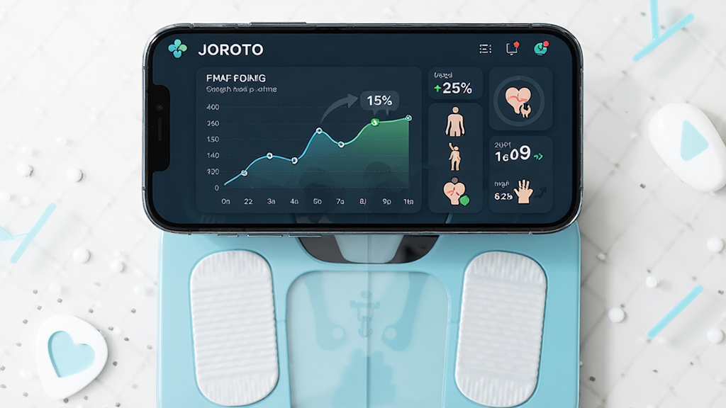 JOROTO���彡��ָ��������棬�ֻ���Ļչʾ��֬�������ر仯����ͼ������Ϊ�ֻ�����֬����ϣ������Ϸ��ֻ��·���֬�ӣ��Ű���������Ǳ��̷�񣬷�񽡿�����ɫ����ϸ�ڰ�������ͼ���ٷֱ����֡�����ɷ�ͼ�꣬���ʸ��塢�ɾ����޶���Ԫ��