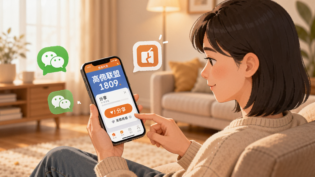 һ�ų������廭��������һλ����������ɳ�������ֻ���������Ӷ���ˡ�APP���ֻ���Ļ��ʾ������ť��Ӷ�����֣��Ա���΢�š�����Ȧͼ�꣬��������ܰ�ļҾӻ����������ůдʵ��ɫ����ͣ����ʸɾ����޶���װ��