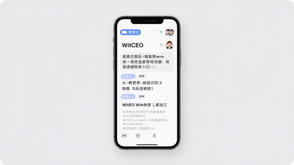 ��������ΪWitCEOӦ�ö�����ʶ����չʾ���棬�ֻ���Ļ����ʾ��Ӣ�Ļ��תд�����뷢�������ֱ�ǩ������Ϊ�ֻ����з�����ǳ�ұ������Ű��������ף����Ϊ��Լ����磬ϸ�ڰ��������л���ť��������ͷ��ͼ�ꡢ�����Ű����룬���ʸ��壬�ɾ����޶���Ԫ��