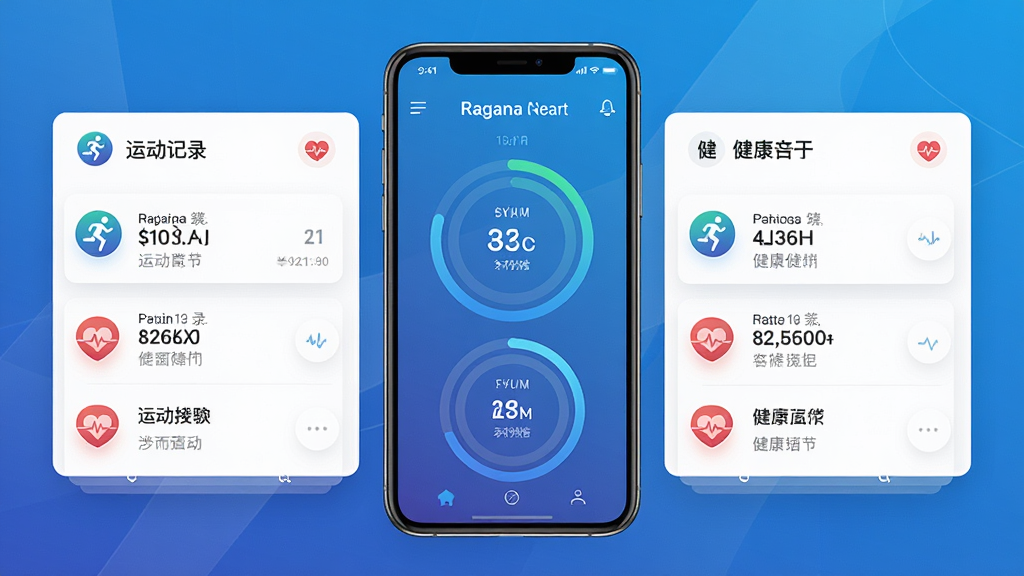 Ragana�˶�����Ӧ��������չʾ������Ϊһ�������ֻ����з��ã���Ļ��ʾ�˶������Ǳ����뻷�ν���ͼ�����ֲ������ҷ���չʾ�˶���¼�뽡�����棬�Ű������������Ϊ�ִ���ƽ���Ƽ��磬ϸ�ڰ�����ɫ���䱳������ɫ��Ƭʽ����ģ�顢�ܲ�������ͼ�꣬���ʸ��壬�ɾ����޶���Ԫ��