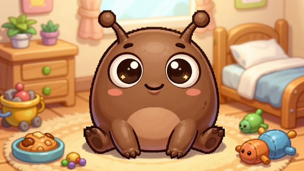 һֻԲ��������ɫ����С����Pou������ܰ�ķ������Χ�ڷ���ʳ���ߺʹ��̣�����������У���������͵ľӼһ��������岼�ֲ��ÿ�ͨ��Ϸ������ɫ��������ů��ϸ�ڰ���Pou�Ĵ��۾���΢Ц���飬���ʸ���ɾ����޶���Ԫ��