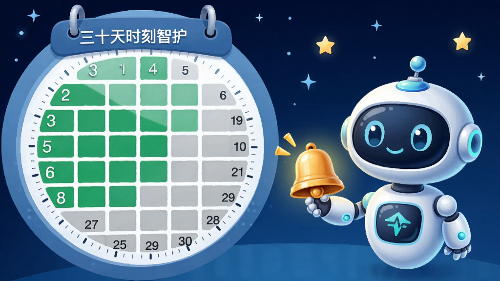 һ����桰��ʮ��ʱ���ǻ������������ػ����ܵĲ廭�����������һ���޴��Բ�������������ϱ�ע�Ŵӵ�1�쵽��30��Ŀ̶ȣ����е�1�쵽��18�챻��ɫ������ǣ���19�쵽��30��Ϊǳ��ɫ�������Ҳ�վ��һ����ͨ�������ܻ����ˣ���������������һ���������������������������ɫ��ҹ�պ���˸�����ǣ�������Ƽ�������ܰ�в��棬����������������Ԫ��