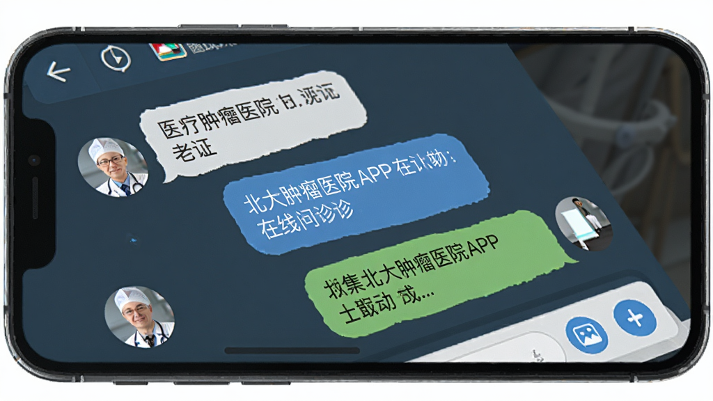 һ���ֻ�չʾ��������ҽԺAPP��������������棬����Ϊ�ֻ���Ļ������Ϊ����Ի�����ʽ���Ű���ʾҽ���뻼�ߵĶԻ����ݣ����Ϊҽ������Ӧ�ý��棬ϸ�ڰ���ҽ��ͷ���������ݡ�ͼƬ���Ͱ�ť�����ʸ��壬�ɾ����޶���Ԫ��