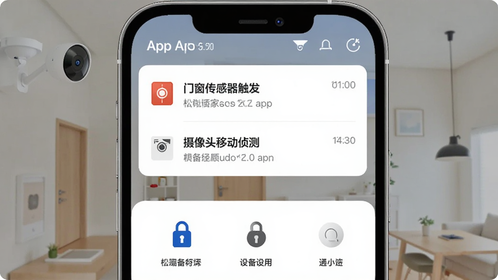 ����չʾ���������ʼ�2.0��App��Ϣ֪ͨ���棬�ֻ���Ļ�Ϸ����������������Ϳ�Ƭ����ʾ���Ŵ��������������롰����ͷ�ƶ���⡱������Ϣ������Ϊ���ڰ�����������������ͷ��������������ͼ�꣬���ּ������������ִ��Ƽ��У�ϸ��չʾ����ʱ�����豸���ƣ����ʸ���ɾ��޶���Ԫ��