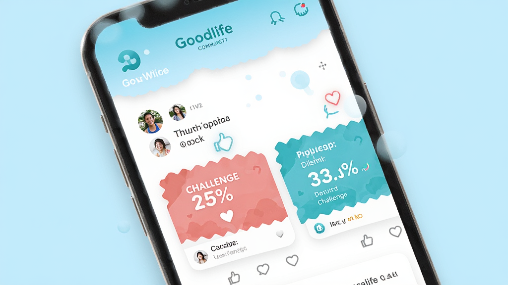 ��������ΪGoodlife�������棬��ʾ�û���̬����ս��Ƭ������Ϊ�ֻ���Ļ������Ϊ����ɫ���Ű���ã��������ǳɫ��ϸ���ϣ����û�ͷ��͵���ͼ�ꡣ����Ϊ���壬�ɾ����޶���Ԫ�ء�