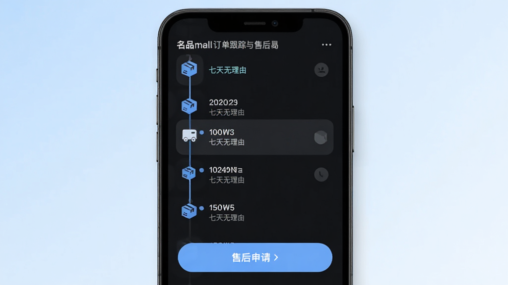��Ʒmall�����������ۺ���棬����Ϊ�ֻ���Ļ��ʾ����ʱ�������ۺ����밴ť������Ϊ����ɫ���䣬����Ϊ�����б������Ϊ���¼�Լ��ϸ�ڰ��������������ɡ����������ͼ�꣬���ʸ���ɾ��޶���Ԫ��