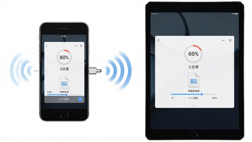 �ӷ������豸���䳡����һ���ֻ���һ̨ƽ�����֮���������ź����ӣ���Ļ�϶���ʾ�ӷ�������ʹ�����ȣ�����Ϊ��̨�豸���������ҶԳƣ�����Լ����ϸ�ڰ����źŲ��ơ��ٷֱ����ֺ��ļ�ͼ�꣬�����������ɾ����޶���Ԫ��