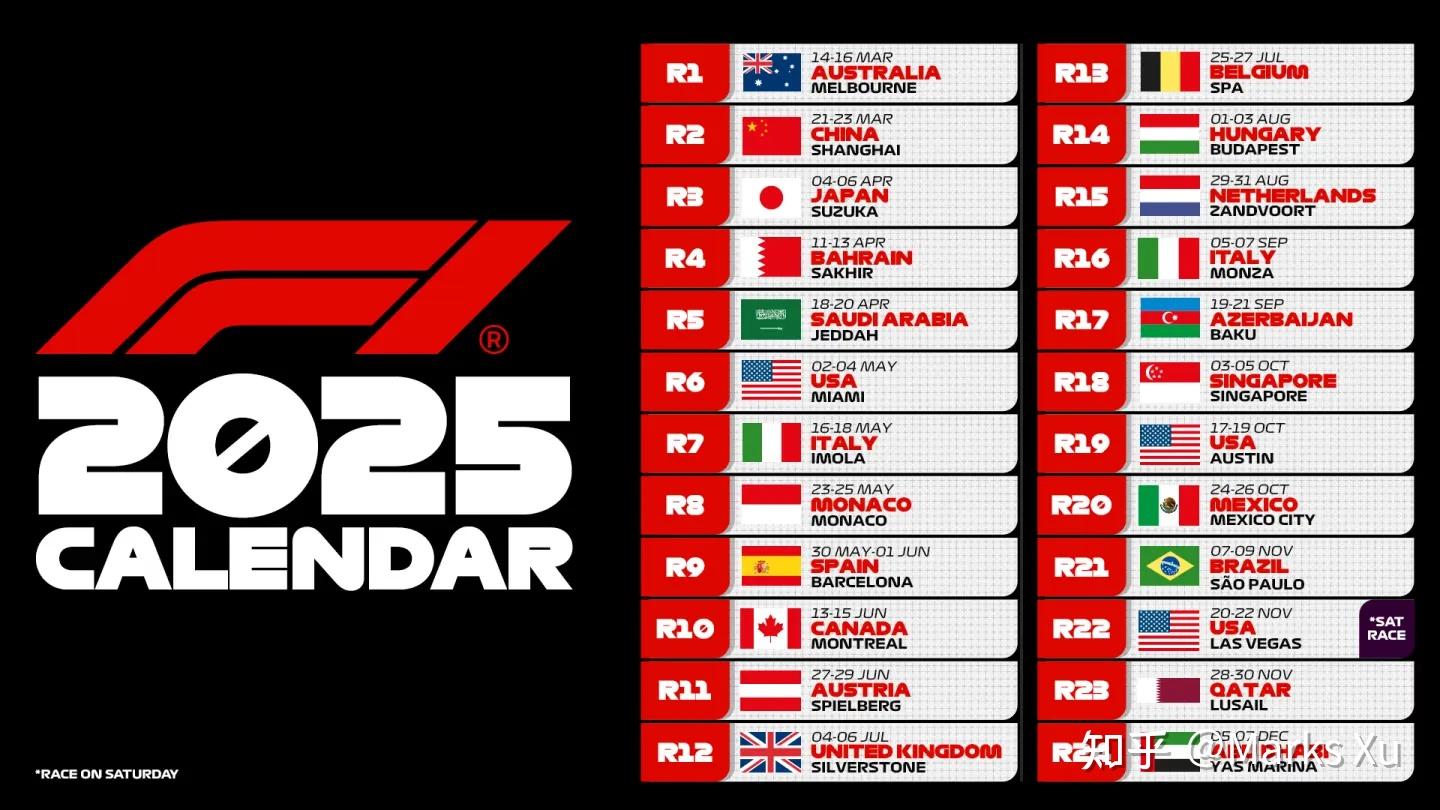 F1����2025���������վ����ʱ�䰲�ű�