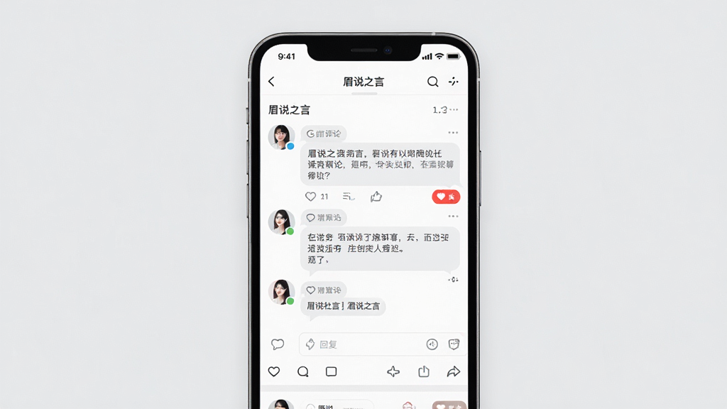һ��չʾü˵֮��APP�����������ܵĽ���ͼ�������������ֻ���Ļ����Ļ����ʾ��ü˵֮��APP����������ҳ�棬ҳ���а����û�ͷ���������ݡ����ް�ť�ͻظ��򣬱���Ϊǳ��ɫ�������岼��ģ���罻ƽ̨��������ʽ�����Ϊ�ִ��罻APP������ƣ�ϸ����ͻ���������ݺͻ���ͼ�꣬���ʸ���ɾ����޶���Ԫ��