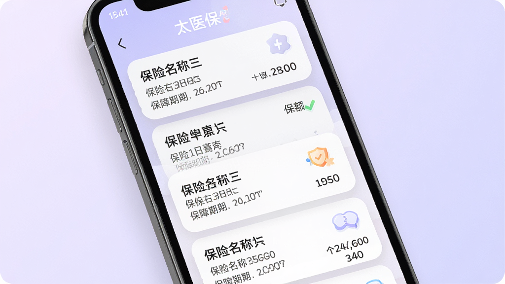 ̫ҽ��APP������������չʾ���ֻ���Ļ��ʾ���ű�����Ƭ�б���ÿ�ſ�Ƭ�����������ơ��������ޡ��������Ϣ�����汳��Ϊ����ɫ���䣬���Ϊ���Բ�ǿ�Ƭʽ�ƶ���UI��ƣ�ϸ�ڰ�����Ƭ��Ӱ��Ȼ�������Ű����룬���ʸ��壬�ɾ��޶���Ԫ��