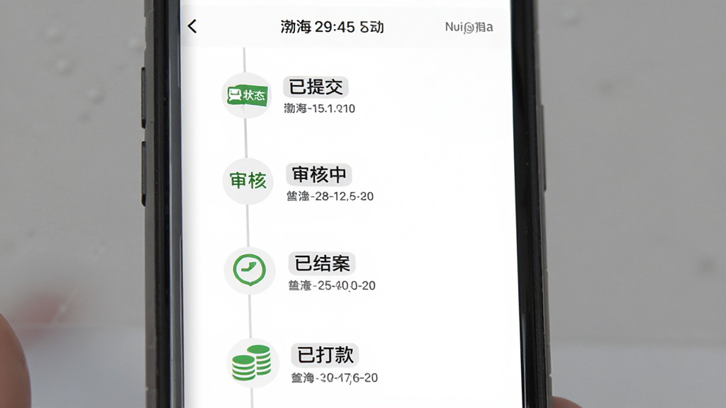 ��������������Ȳ�ѯ���棬�ֻ���Ļ��ʾʱ������ʽ���������̽ڵ㣬�ڵ�������ύ������С��ѽ᰸���Ѵ�ÿ���ڵ�����״̬ͼ����������֣�����Ϊ����ɫ�������������У������ˬ���򣬻��ʸ��壬�ɾ����޶���Ԫ��