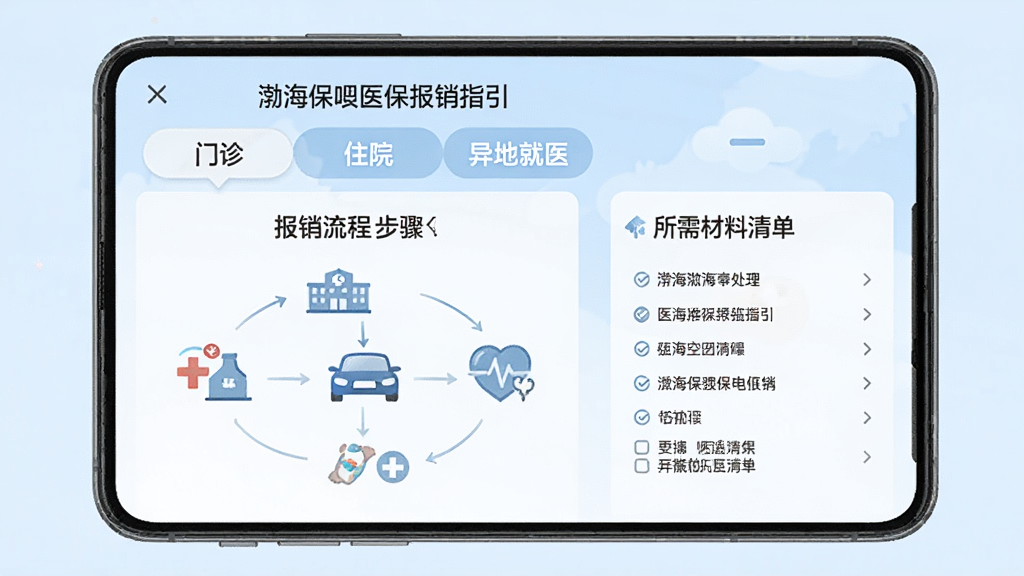 ��������ҽ������ָ��ҳ�棬�ֻ���Ļ��ʾ�������̲���ͼ����������嵥�б���ҳ�涥�������סԺ����ؾ�ҽ����ѡ�������Ϊǳ��ɫ���Ű��������������ʵ�ã����ʸ��壬�ɾ����޶���Ԫ��