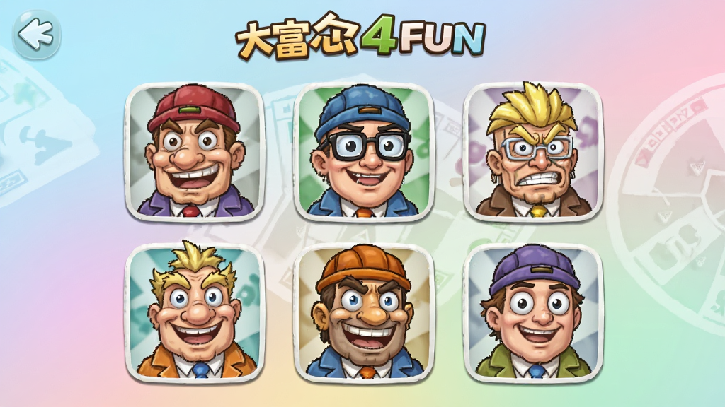 ����4Fun��ɫѡ����棬չʾ��λ��ͨ��ɫͷ��ÿ����ɫ������죬��������͵Ľ���ɫ�������Ű����룬���ɰ������ʸ��壬�޶���װ�Ρ�