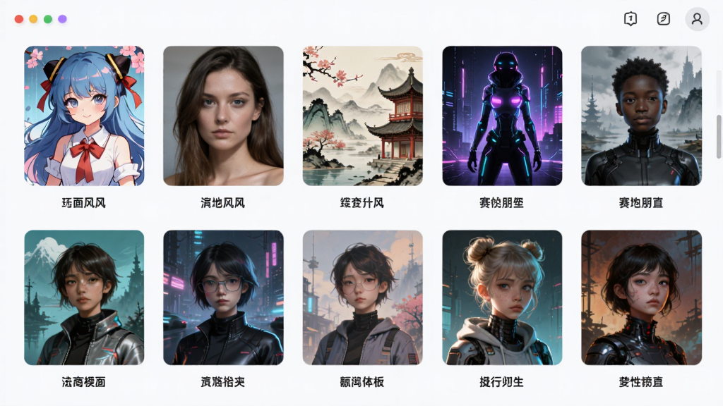 �λ�AI�滭���ģ��ѡ����棬������չʾ��һ�ŷ�����Ļ滭��Ʒ����ͼ�����������硢дʵ�硢���硢������˷�ȣ�ÿ������ͼ�·���ע������ƣ������Ű����룬������¼�Լ��ϸ�����������廭�ʣ��޶���Ԫ��