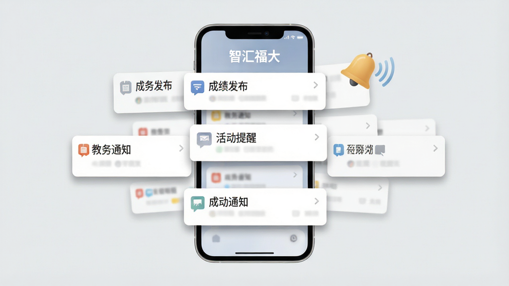 һ��չʾ���ǻ㸣����Ϣ���͹��ܵĻ��棬������һ���ֻ���Ļ��������֪ͨ��Ƭ����Ƭ�ϱ�ע������֪ͨ�����ɼ�������������ѡ����������ֻ��Ա���һ������ͼ����źŲ��ƣ�����Ϊ�ֻ����С�֪ͨ��Ƭ���ƣ����Ϊ�ִ���Լ�磬ϸ����֪ͨ��Ƭ������΢ͶӰ������Ϊǳ��ɫ�����������ɾ����޶���Ԫ��