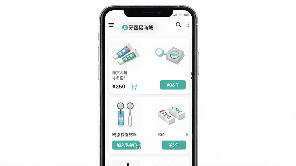 ��ҽ��APP��Ʒ�ɹ�ҳ��չʾͼ����������Ϊ�ֻ���Ļ��ʾ��ҽ���̳��б����������ࡢ���ߡ���ǻ������֬���ϵ���Ʒ��Ƭ�ͼ۸��ǩ�����ֲ������¹���ʽ�Ű棬���Ϊ��ƽ��UI���չʾ��ϸ�ڰ�����Ʒ����ͼ����빺�ﳵ��ť�������������ɾ����޶���Ԫ��
