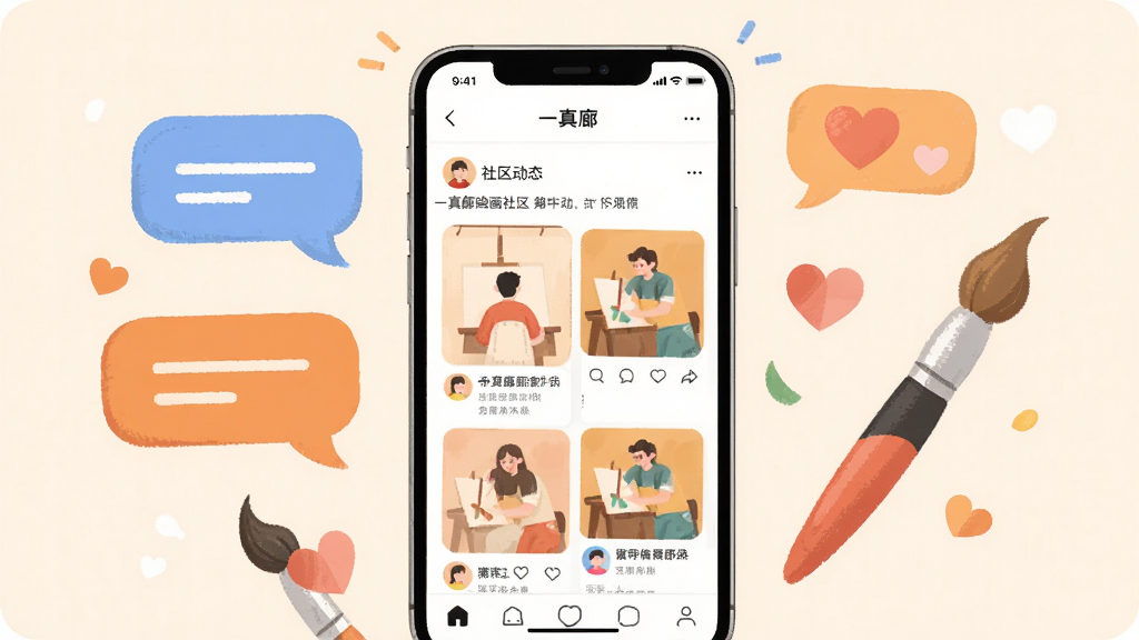 һ���Ȼ滭�����������棬��������Ϊ�ֻ���Ļ��ʾ������̬����Ʒ�ٲ�������Χ�Բ廭�����ƶԻ��򡢰��ġ����ʵ��罻Ԫ�أ����������ů��ɫ�����ִ���ƽ����ƣ�����������ʾ