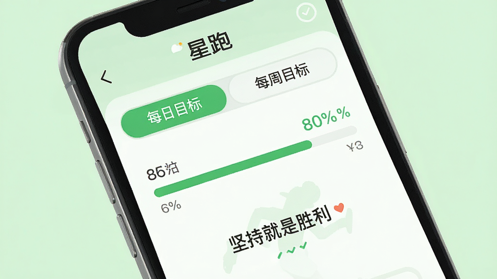 �ֻ���Ļ��д����ʾ����APP��Ŀ���趨���棬�С�ÿ��Ŀ�ꡱ�͡�ÿ��Ŀ�ꡱ����ѡ�����������ʾ��ɶ�80%���·��С���־���ʤ�����Ĺ������֡�����Ϊ����ɫ�����Ϊ��ˬUIչʾͼ�����ʸɾ����޶���Ԫ�ء�