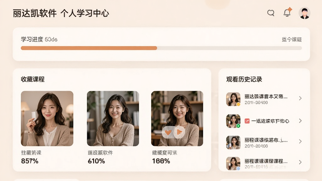 ���￭��������ѧϰ����ҳ�棬����չʾѧϰ���������ղؿγ�����ͼ�͹ۿ���ʷ��¼�����ֲ��ÿ�Ƭʽģ�����У���������ů��ϸ����ͻ�����ȰٷֱȺͿγ̷���ͼƬ����������������������