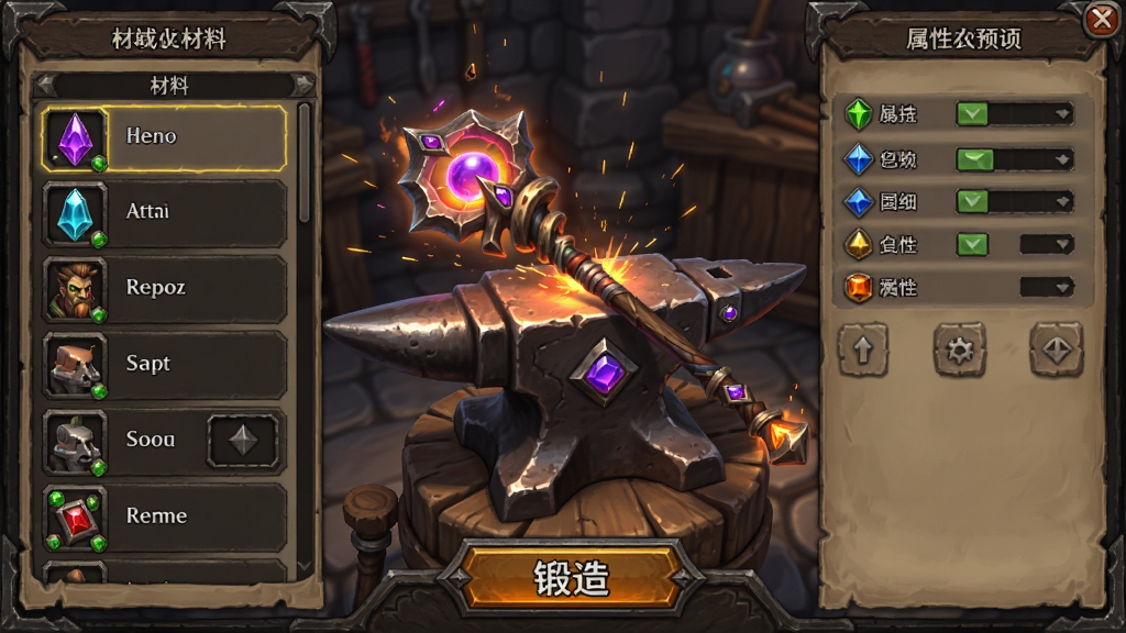 Warlock Hero װ��������棬�����������Ϸ�����һ�����ⷨ�ȣ����ֲ������ҷ��������Ϊ�����б��Ҳ�Ϊ����Ԥ�����Ű�ײ���ʾ���찴ť�����Ϊ��������ù�����ϸ�ڰ����𻨷ɽ�����ʯ��Ƕ�ۡ�Ʒ�ʹ�Ч������ϸ�壬�ɾ����޶���Ԫ��