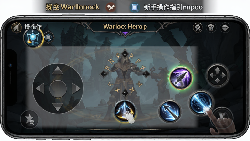 Warlock Hero ���ֲ���ָ�����棬�������ֻ���Ļ��ʾ����ҡ���뼼�ܰ��������ֲ��ú�����Ϸ���棬�Ű��Ϸ���ע������ʾ���֣����Ϊ�������UI��ϸ�ڰ���������������ָ����ʾ�⡢��͸�����֣������������ɾ����޶���Ԫ��