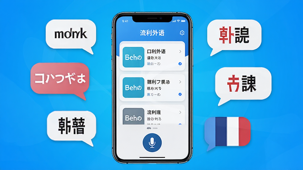 ��������չʾһ�������ֻ�����Ļ����ʾ���������App���棬�����γ��б�����˷�¼����ť����Χ����Ӣ��������������������ͼ�꣬����Ϊ��������ɫ���䣬����ִ���࣬ϸ�����������ʸ��壬�ɾ��޶���Ԫ��