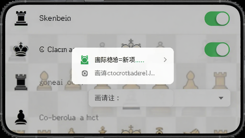 ��������(Chess)�������ý����ͼ������Ϊ�ֻ���Ļ��ʾȨ���뻭��ѡ����ִ�ֱ����������Ű����ͼ���Ҳ࿪�أ�����๤�߷磬ϸ�ڰ����洢Ȩ�޵����뻭�������˵��������������ɾ����޶���Ԫ��