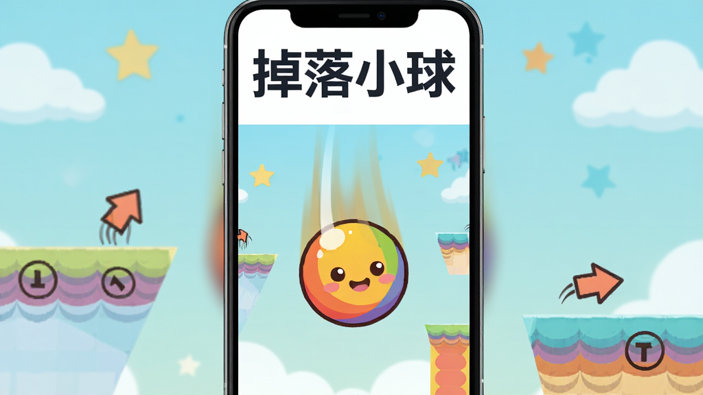 ����������һ��ɫ�����޵Ŀ�ͨС�����Ӹߴ����µ��䣬�����Ǽ��ļ���ƽ̨���ϰ�����ֲ��������ֻ���Ļ����������ͻ��С������켣�붯̬ģ��Ч�����Ű��Ϸ����׷��á�����С���ĸ����֣����Ϊ��ƽ����ͨ������Ϸ�磬ϸ�ڰ���С���΢Ц���顢ƽ̨��Ե�е�����ͷ��������׺�������ƶ䣬���ʸ���ɾ��޶���Ԫ��