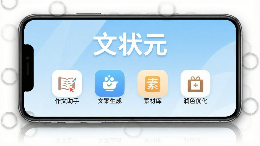 һ��չʾ��״Ԫ������������ֻ���Ļ��ͼ��������������״ԪAPP����ҳ��������ʾ����״Ԫ���������֣��·��������������֡��İ����ɡ��زĿ⡢��ɫ�Ż��ĸ��������ͼ�꣬����Ϊ����ɫ���䣬��������ˬ��࣬�ֻ���Ļ��Χ����΢����Ӱ�ͷ���Ч�������ʸ��壬�ɾ����޶���Ԫ��