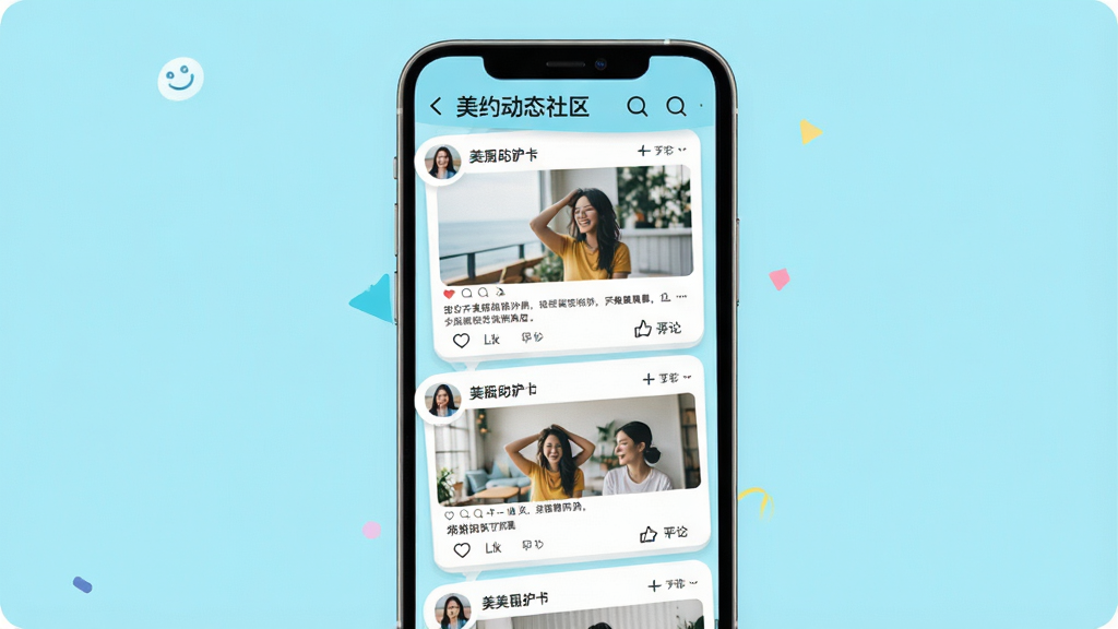 һ��չʾ��Լ��̬����ҳ���ͼƬ�������������ֻ���Ļ����Ļ����ʾ�ٲ���ʽ���û���̬��Ƭ��������Ƭ�����������͵������۰�ť������Ϊ���µ�ǳ��ɫ�����������죬ϸ�����������ʸɾ����޶���Ԫ��