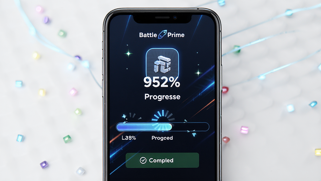 һ��չʾBattle Prime��װ��һ����װ���̵�ͼƬ������Ϊ�ֻ���Ļ��ʾ��װ�������붯��Ч��������Ϊ����չʾ���Ȱٷֱȣ��Ű��Լ�����Ϊ���й�Ч��ϸ�ڰ�����װͼ�ꡢ���ض����������ʾ�����ʸ��壬�ɾ����޶���Ԫ��