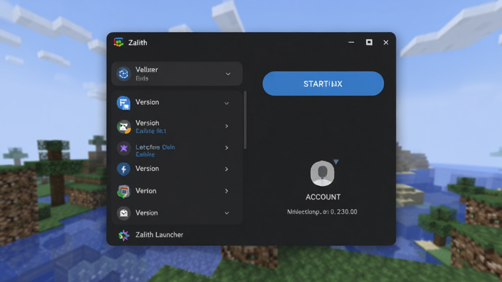 һ��չʾZalith Launcher����������ĺ��ͼƬ��������������ɫ�������������壬��������Ű汾ѡ���б����Ҳ���ʾ������ť���˻���Ϣ�����������ط��ķ������磬��������Ƽ��У�ϸ�����������ʸɾ����޶���Ԫ��