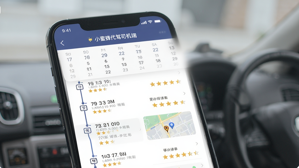 ��������ΪС�۷����˾����APP���г̼�¼ҳ�棬����Ϊ�ֻ���Ļչʾ�������г��б����Ű��ϡ�С�۷����˾���ˡ��������ڶ��������������Ϊ��Լ����磬ϸ�ڰ����г�ʱ���ᡢ��ͼ����ͼ�������Ǽ������������ɾ��޶���Ԫ��