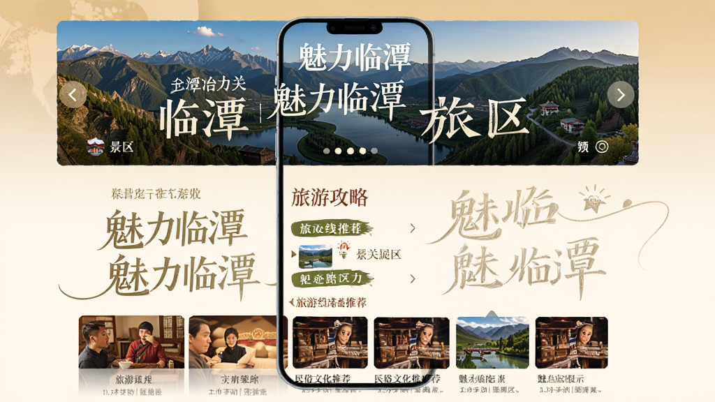 ������̶�Ļ�����չʾҳ�棬����Ϊ�ֻ���Ļ������̶ұ���ؾ�������ͼ��������Ѷ�����ְ������������ֲ���ͼ���в����ι����б��͵ײ������Ļ��Ƽ����Ű��η��������Ϊ������־�ʸ�ůɫ����ϸ�ڰ���ɽˮ��⡢�������Ʊ�ע��������·�Ƽ���ǩ�����ʾ���������ɾ����޶���Ԫ�أ�ҳ������ʾ��������̶�����֡�