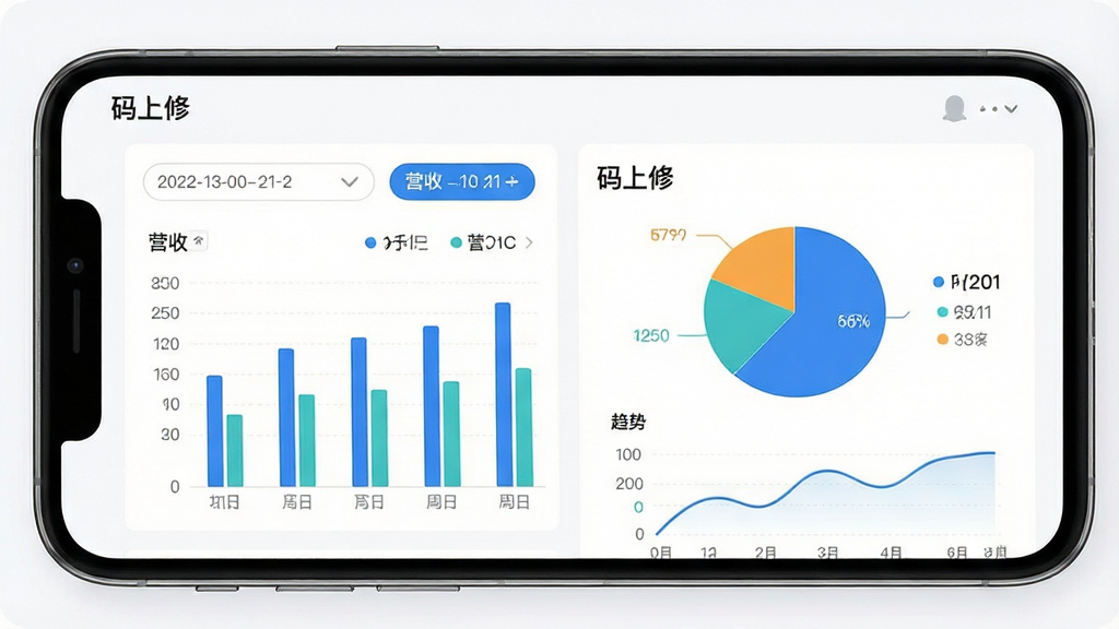 һ�š������ޡ�����ͳ�Ʊ������棬�����������ֻ���Ļ�ϵ���״ͼ���ͼ������Ϊ���·���������ִ����ݿ��ӻ���ϸ�ڰ�������ɸѡ����Ӫ�����֡��������ߣ����ʸ��壬�ɾ����޶���Ԫ��