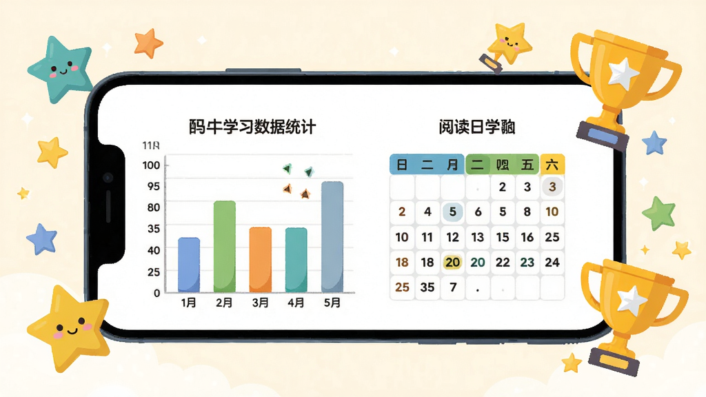 ��ţ�Ķ�ѧϰ����ͳ��ҳ�棬�ֻ���Ļ��ʾ��״ͼ���Ķ���������Χ�����Ǻͽ���װ�Σ��������õ���ɫ����ƽ����Ʒ�񣬻��ʸɾ����޶���Ԫ��