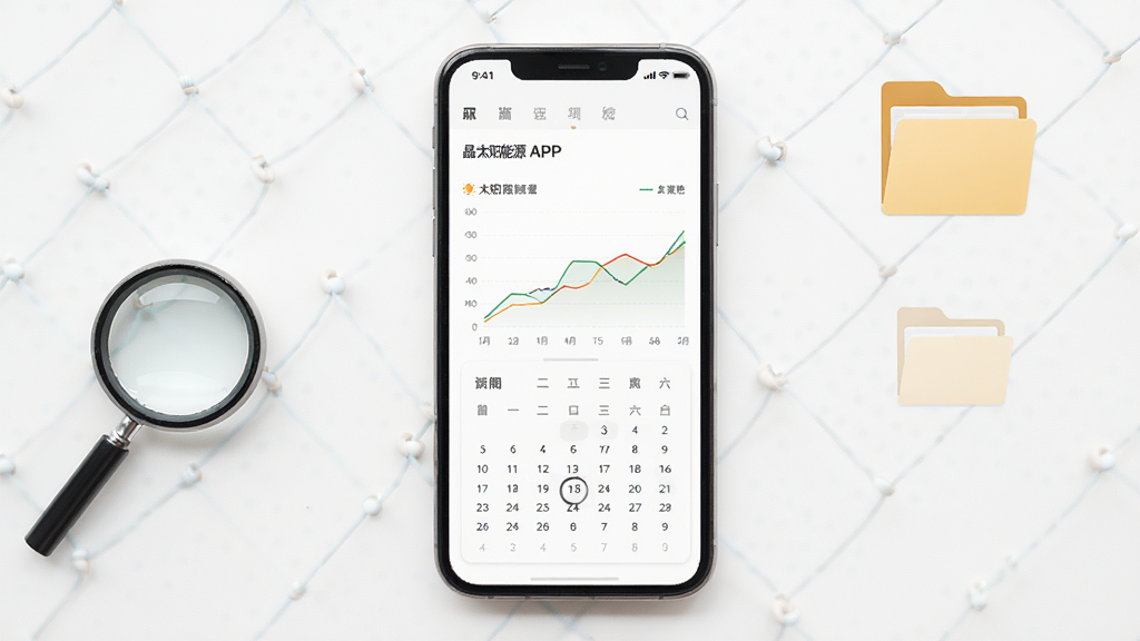 ����չʾ��̫����ԴAPP��ʷ����ҳ�棬��Ļ��������ͼ������ѡ����������Ϊ���İ�ɫ���棬�Ա��зŴ󾵺��ļ���ͼ�꣬����Ϊ����չʾ�����Ϊ��Լ�칫�磬ϸ�����������ʸ��壬�ɾ����޶���Ԫ��